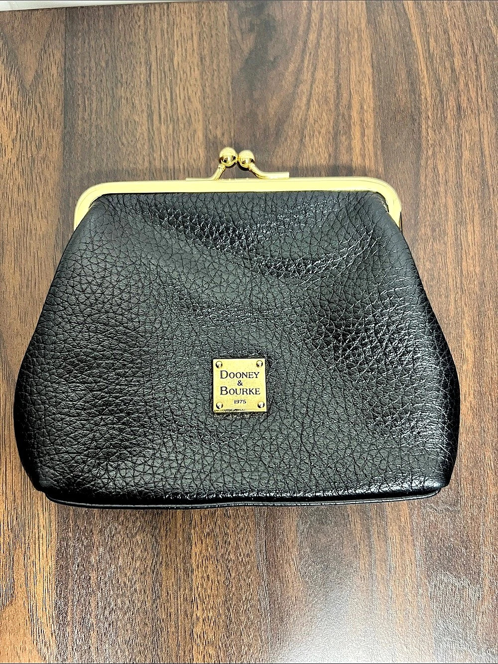 Dooney & Bourke Pebble Grain Large Framed Purse Black Clutch